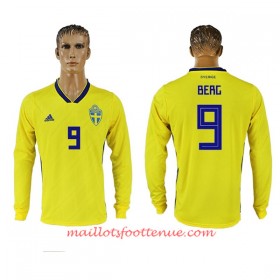 Maillot/Tenue Suède Berg 9 Domicile Coupe du monde 2018 Manche Longue